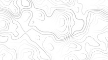 Abstract White Topography Vector Background.  Line Topography Map Design. The Concept Of Conditional Geographical Pattern And Topography. 
