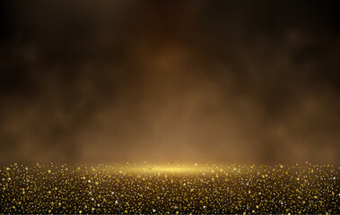 Wall Mural - Abstract background. A golden glow with magical dust.