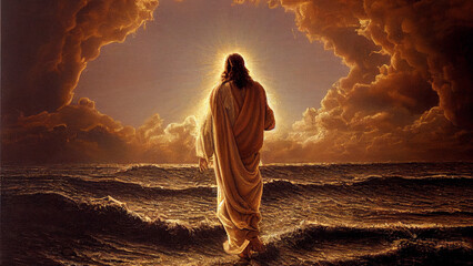 Wall Mural - Jesus Christ Walking on Water