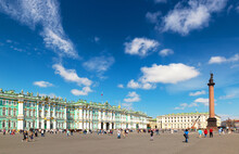 Panorama Of Palace Square In Saint Petersburg, Russia