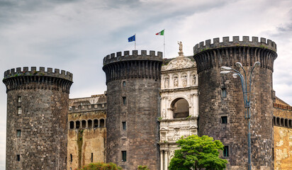 Wall Mural - Castel Nuovo or New Castle in Naples, Italy