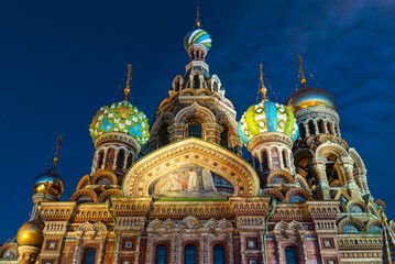 Wall Mural - Church of Saviour on Spilled Blood at night, Saint Petersburg, Russia
