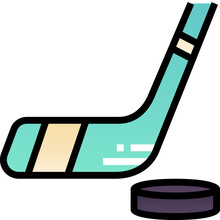 Hockey Filled Color Line Icon