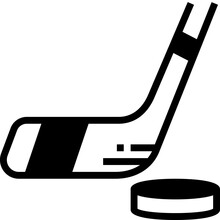 Hockey Glyph Solid Icon