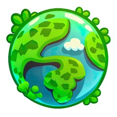 Canvas Print - green planet icon