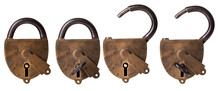 Old Padlock On An Isolated Background.