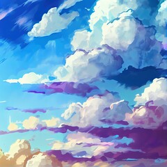 Poster - sky theme graphic illustration paint like background Illustration