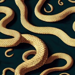 Sticker - 3D rendered seamless background with snake pattern