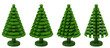 © ANDRIBENKY - set of plastic pine trees from different angles, 3d rendering, transparent background for digital composition