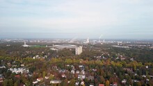 Panorama Overview Drone Of Berlin Skyline Grunewald. Perfect Aerial View Flight