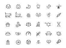 A Set Of Icons For Animals. The Outline Icons Are Well Scalable And Editable. Contrasting Elements Are Good For Different Backgrounds. EPS10.	