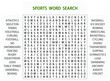 © AYDIN - Word search puzzle vector (Word find game) illustration. Sports word search.