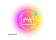 Investment chart line icon. Gradient blur button with glassmorphism. Economic graph sign. Stock exchange symbol. Business finance. Transparent glass design. Stock analysis line icon. Vector
