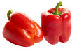 PNG. Paprika red on a white background