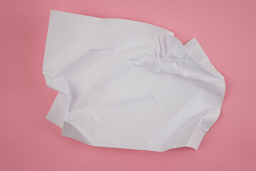 Poster - Abstract crumpled paper texture isolated in pink background