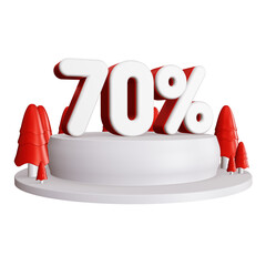 Wall Mural - winter discount sign 3d rendering