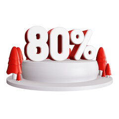 Wall Mural - winter discount sign 3d rendering