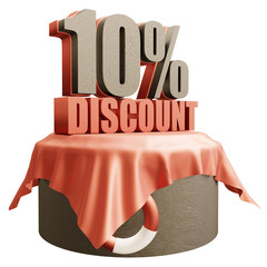 Wall Mural - summer discount sign 3d rendering transparent background isolated