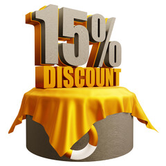Wall Mural - summer discount sign 3d rendering transparent background isolated