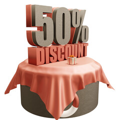 Wall Mural - summer discount sign 3d rendering transparent background isolated