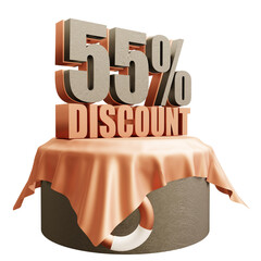 Wall Mural - summer discount sign 3d rendering transparent background isolated