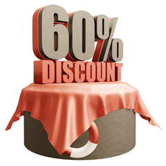Wall Mural - summer discount sign 3d rendering transparent background isolated