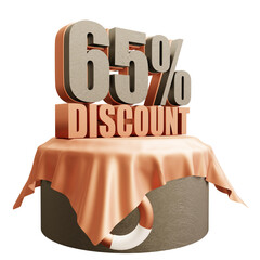 Wall Mural - summer discount sign 3d rendering transparent background isolated