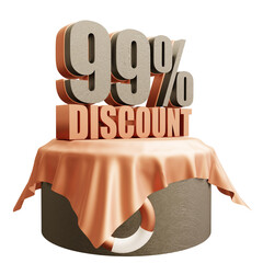 Wall Mural - summer discount sign 3d rendering transparent background isolated