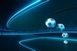 © Rachakrit - 3d football object design. realistic rendering. abstract futuristic background. 3d illustration. motion geometry concept. sport competition graphic. tournament game bet content. soccer ball element.