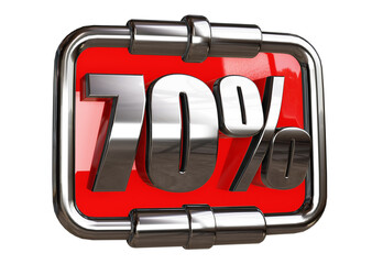 Wall Mural - steel 3d rendering red sign percentage discount isolated transparent design