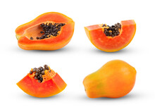 Set Of Papaya Isolated On Transparent Png