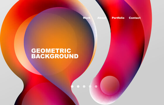 Abstract liquid background for your landing page design. Web page for website or mobile app wallpaper
