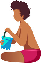 Child With A  Sand Bucket Illustration