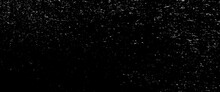 Abstract Glitter Background, Snow Imitation In Silver, On Black, White Scratches Isolated On A Black Background. Template For Design.