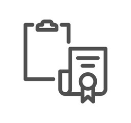 Poster - Document and paper icon outline and linear symbol.	

