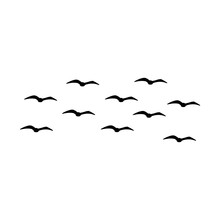Flock Birds In Flight Illustration Vector