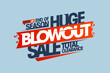 End of season huge blowout sale, total clearance web banner mockup