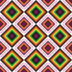 Ethnic ikat seamless pattern design. Tribal turkey African Indian traditional embroidery vector background. Aztec fabric carpet mandala ornament chevron textile decoration wallpaper