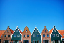 Colorful Houses In Marine Park In Volendam