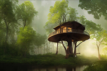 tree house in the forest