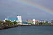 Apia Town Immaculate Conception Cathedral With A Rainbow