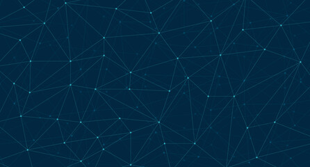 Poster - Abstract technology geometric polygonal mesh lines background. Abstract network technology geometric dots. Digital technology with plexus background. Vector illustration
