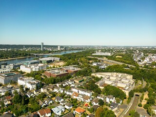 Canvas Print - Aerial view of the Bonn city on a bright sunny day