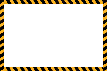 Illustration frame of yellow black framed lines of barrier tapes on isolated background. Barrier tape danger unsafe area warning lines, do not enter. Concept no entry, no people. Copy text space