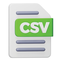 Poster - Csv file format 3d rendering isometric icon.