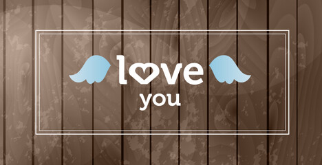 Poster - Valentines Day wood background