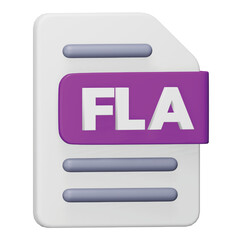 Poster - Fla file format 3d rendering isometric icon.