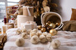 © Iuliia Pilipeichenko - Christmas presents near the Christmas tree with garlands and toys. Holiday gift boxes in home. Beautiful happy lights. Surprise for Boxing day, New Year and Christmas. Kraft wrapping paper and twine