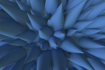 Wall Mural - Three dimensional model. Pointed blue peaks.