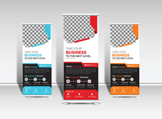 Wall Mural - Corporate roll up banner template creative design